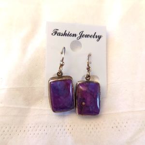 Sterling silver and purple turquoise earrings